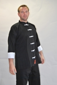 Shaolin II - Anzug - schwarz-weiß - Baumwolle